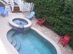 Private pool in back yard with lots of sun or shade to choose from